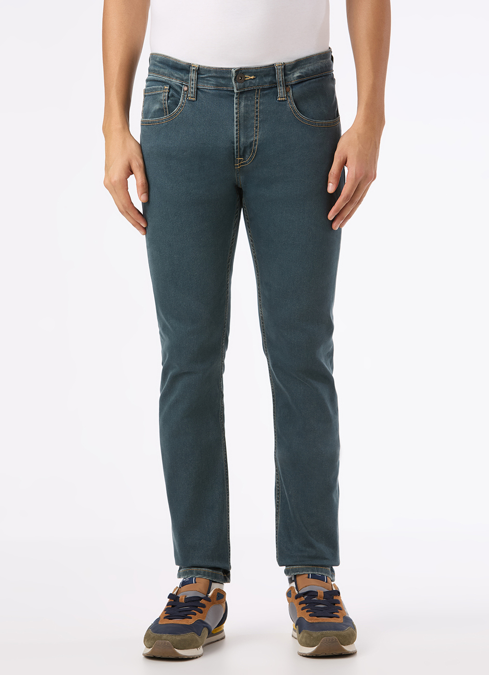 Men Blue Low Rise Slim Fit Stretchable Jeans, , large image number 2