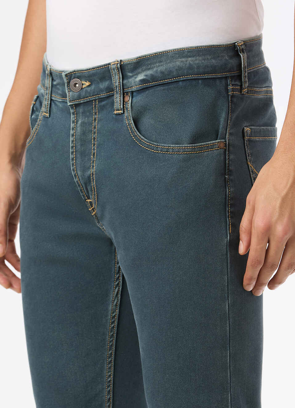 Men Blue Low Rise Slim Fit Stretchable Jeans, , large image number 4