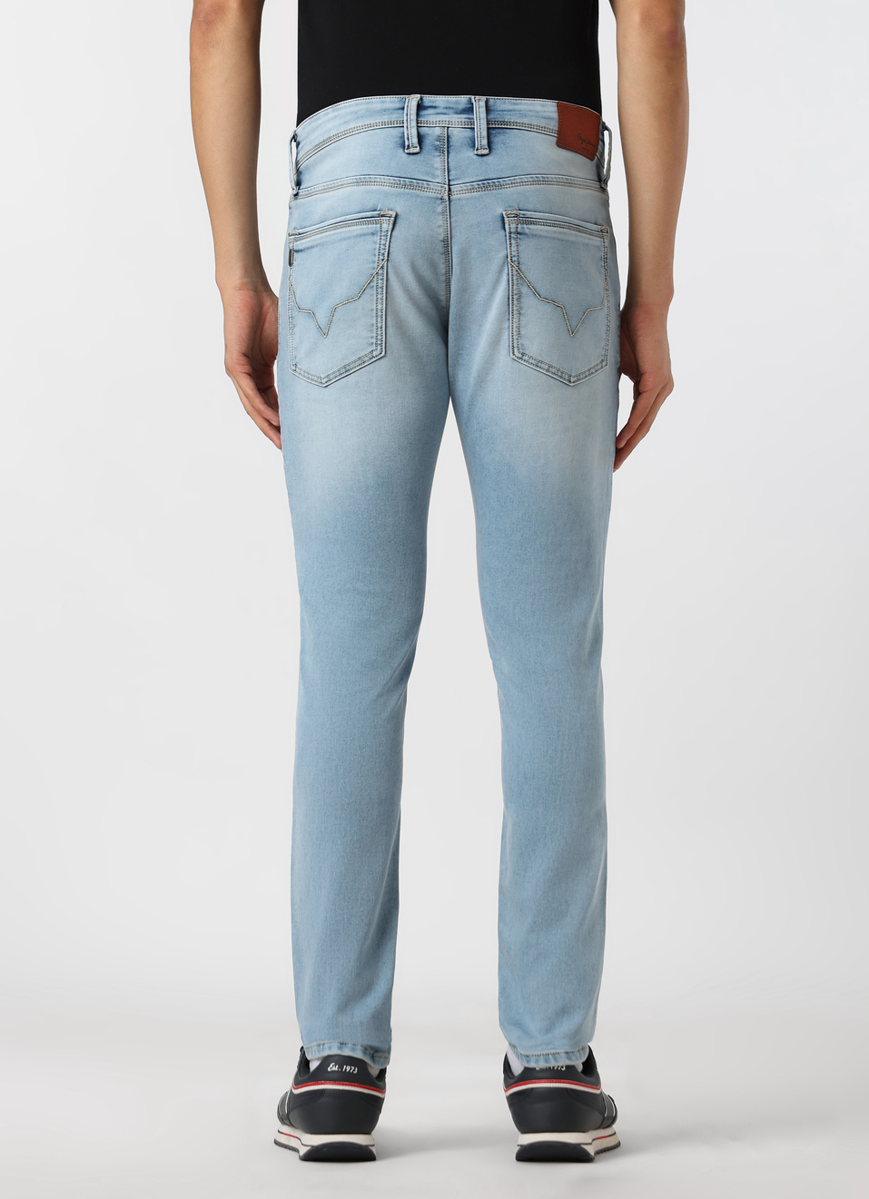 Men Light Blue Mid Rise Slim Fit Gymindigo Jeans, , large image number 2