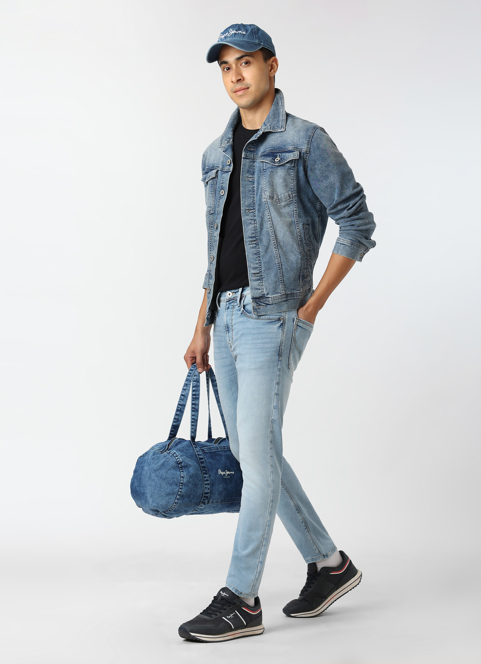 Men Light Blue Mid Rise Slim Fit Gymindigo Jeans, , large image number 5