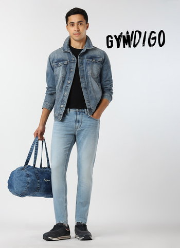 Men Light Blue Mid Rise Slim Fit Gymindigo Jeans