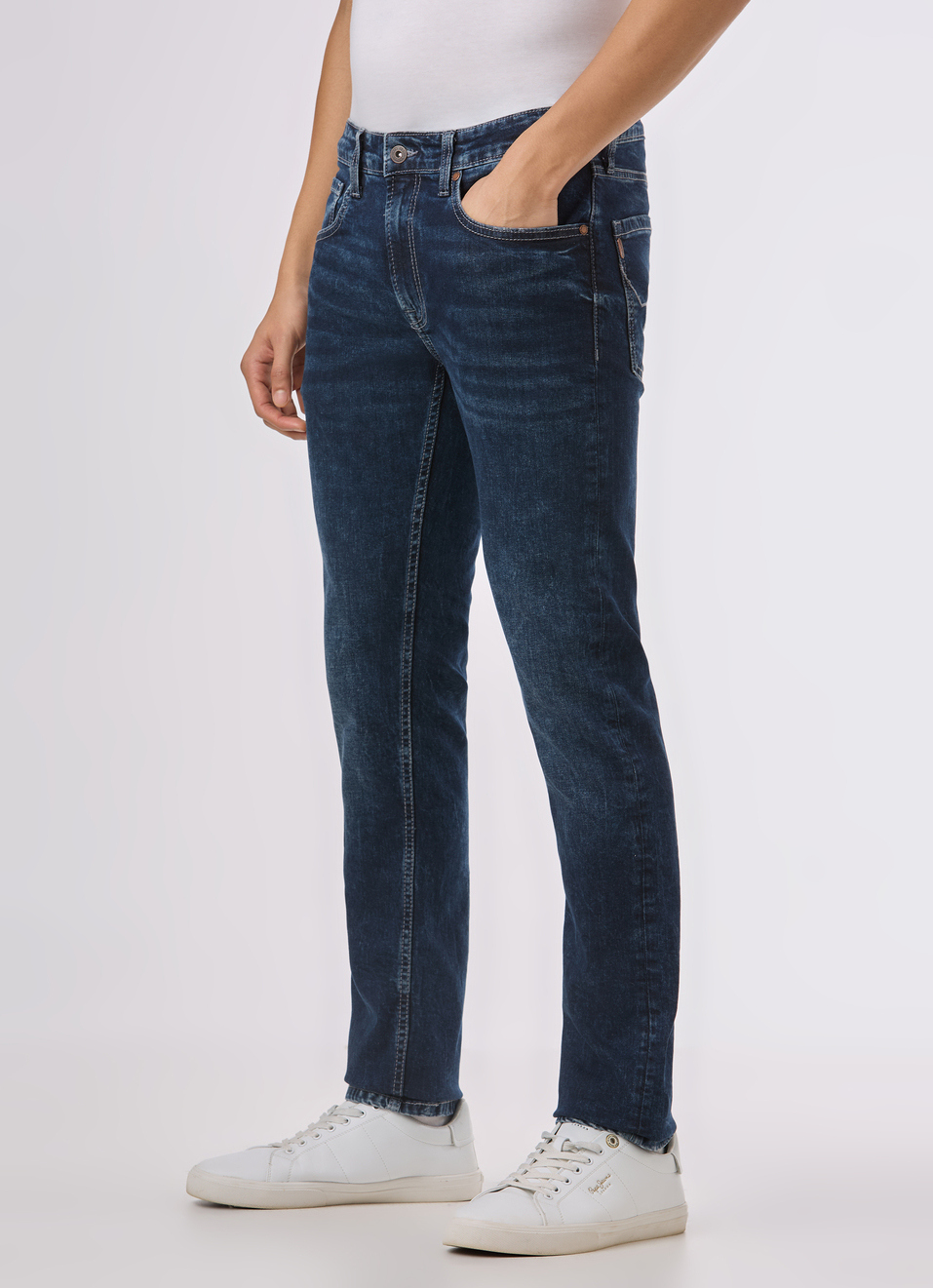 Men Blue Mid Rise Slim Fit Stretchable Jeans, , large image number 3