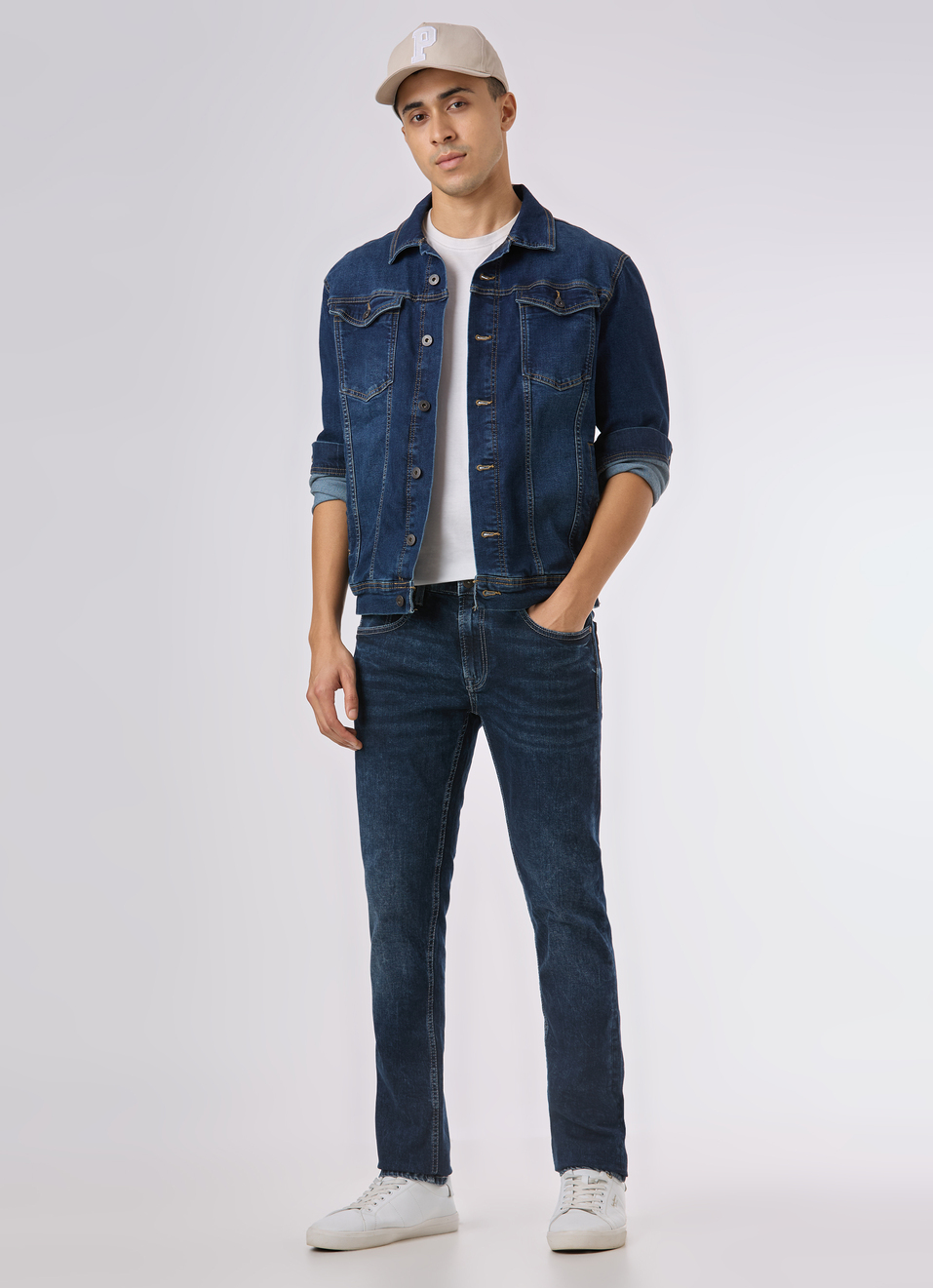 Men Blue Mid Rise Slim Fit Stretchable Jeans, , large image number 0