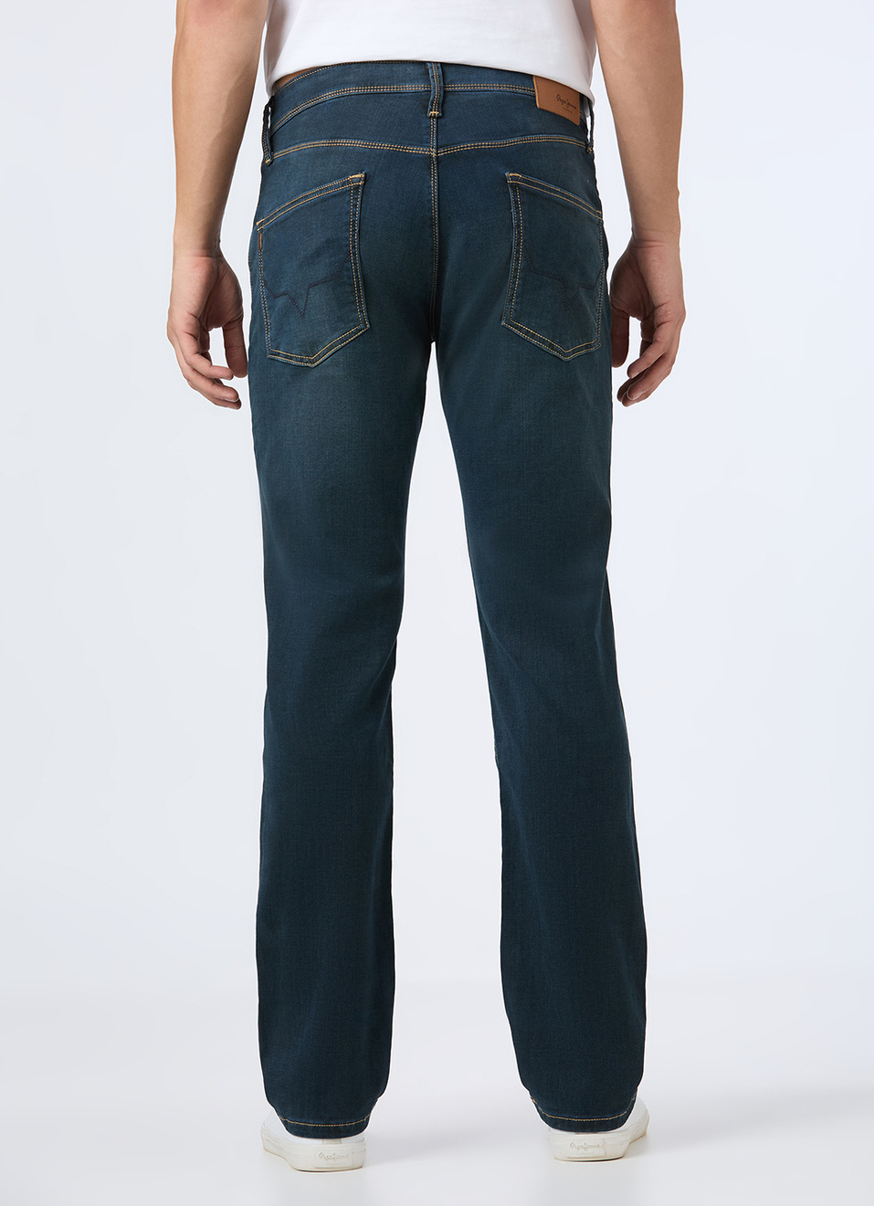 Men Blue Mid Rise Straight Fit Stretchable Jeans, , large image number 2
