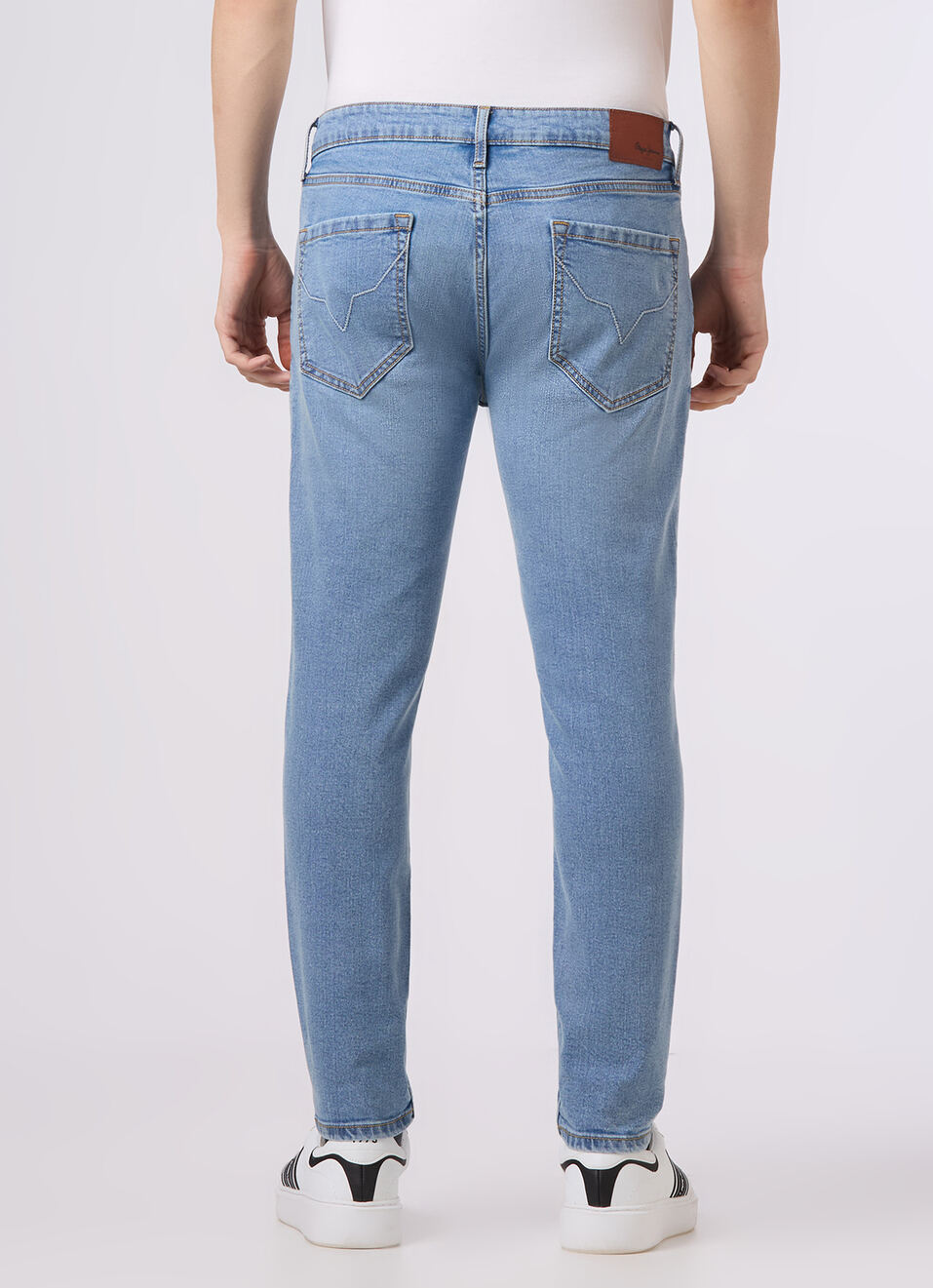 Men Light Blue Skinny Fit Ankle-length Stretchable Jeans, , large image number 2
