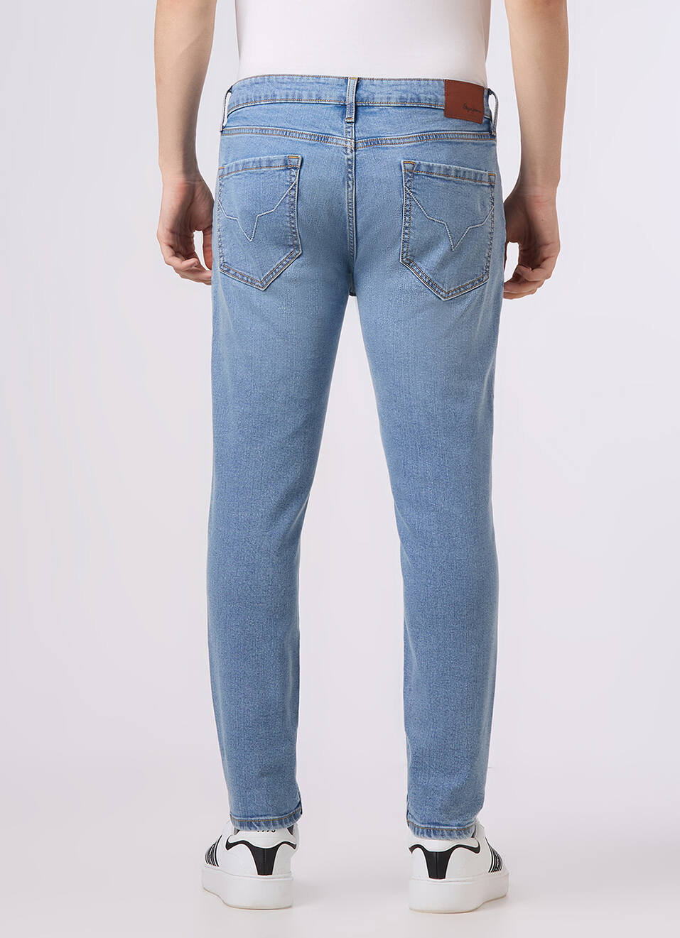 Men Light Blue Skinny Fit Ankle-length Stretchable Jeans, , large image number 3