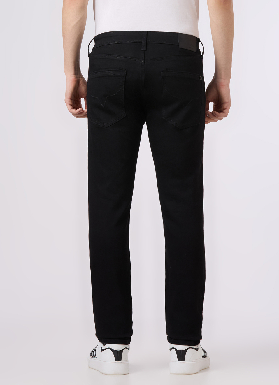 Men Black Mid Rise Slim Fit Powerflex Jeans, , large image number 2