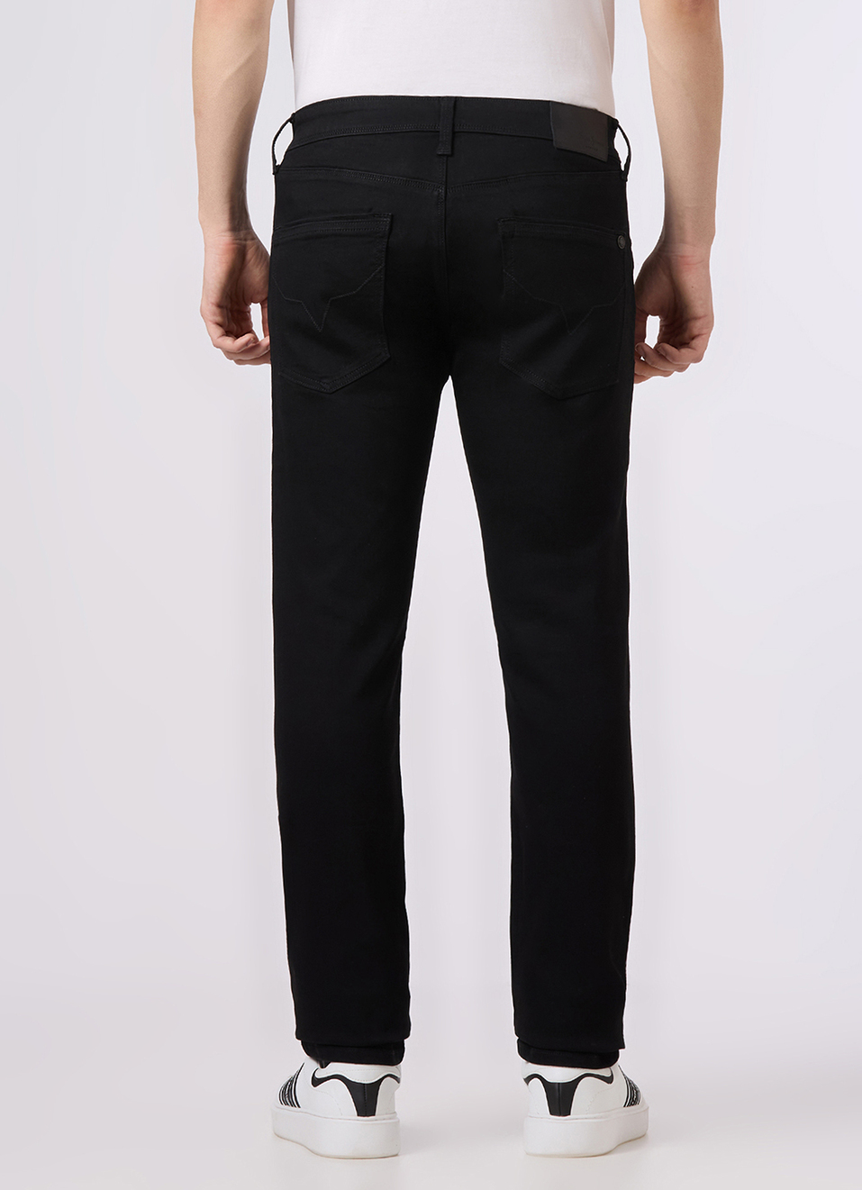 Men Black Mid Rise Slim Fit Powerflex Jeans, , large image number 4