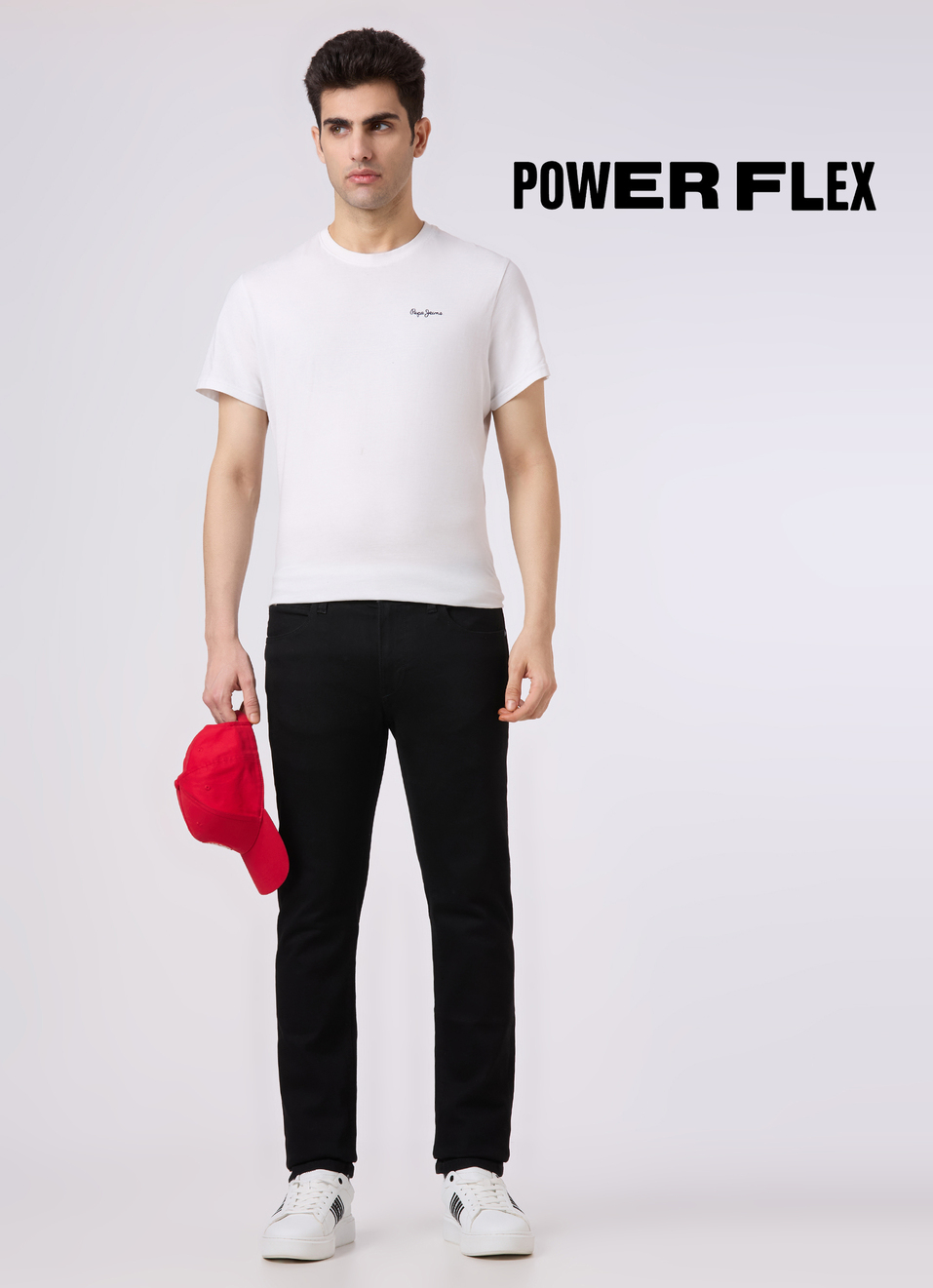 Men Black Mid Rise Slim Fit Powerflex Jeans, , large image number 0