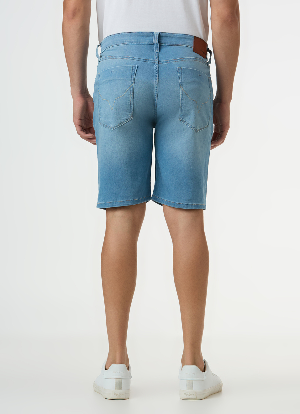 Men Blue Mid Rise Denim Shorts, , large image number 2