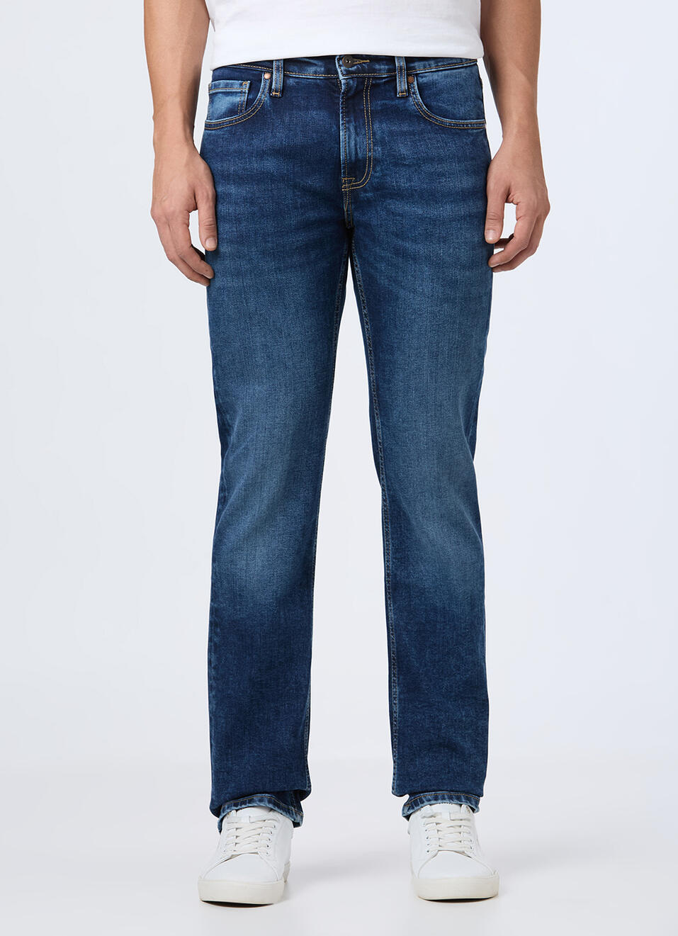 Men Green Mid Rise Straight Fit Strechable Jeans, , large image number 5