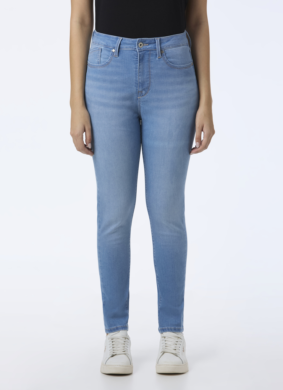 Women Light Blue High Rise Skinny Fit Powerflex Jeans, , large image number 1