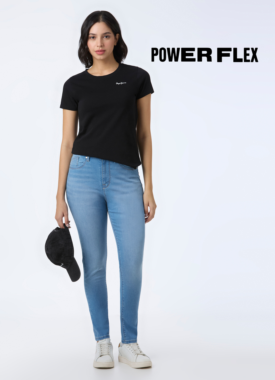 Women Light Blue High Rise Skinny Fit Powerflex Jeans