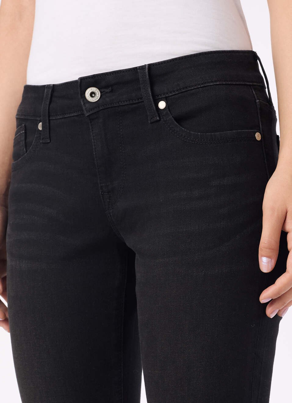 Women Black Mid Rise Skinny Fit Powerflex Jeans, , large image number 4