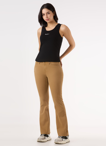 Women Beige Mid Rise Flared Leg Stretchable Jeans