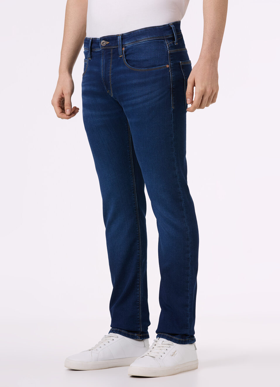 Men Blue Mid Rise Slim Fit Powerflex Jeans, , large image number 3