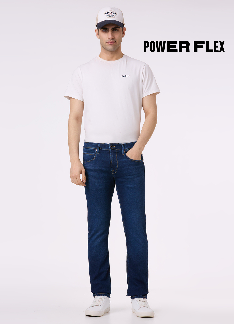 Men Blue Mid Rise Slim Fit Powerflex Jeans, , large image number 0