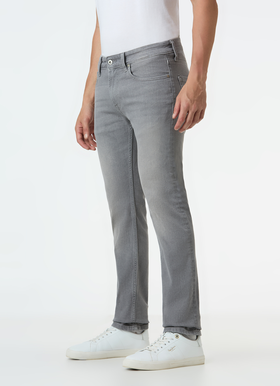 Men Grey Mid Rise Slim Fit Stretchable Jeans, , large image number 3