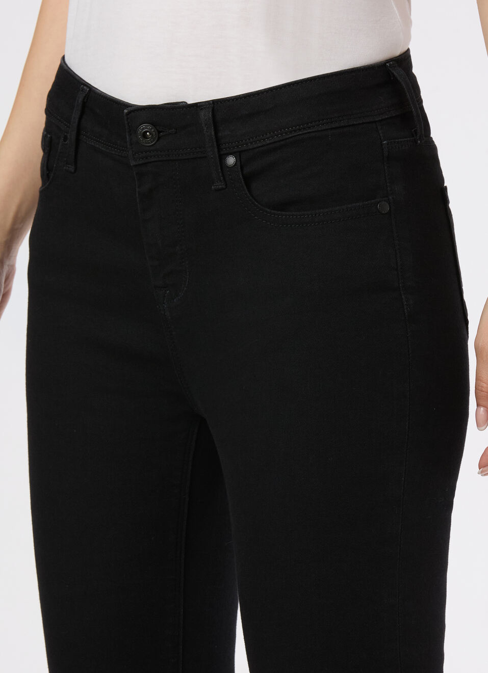 Women Black Mid Rise Flared Powerflex Jeans, , large image number 4