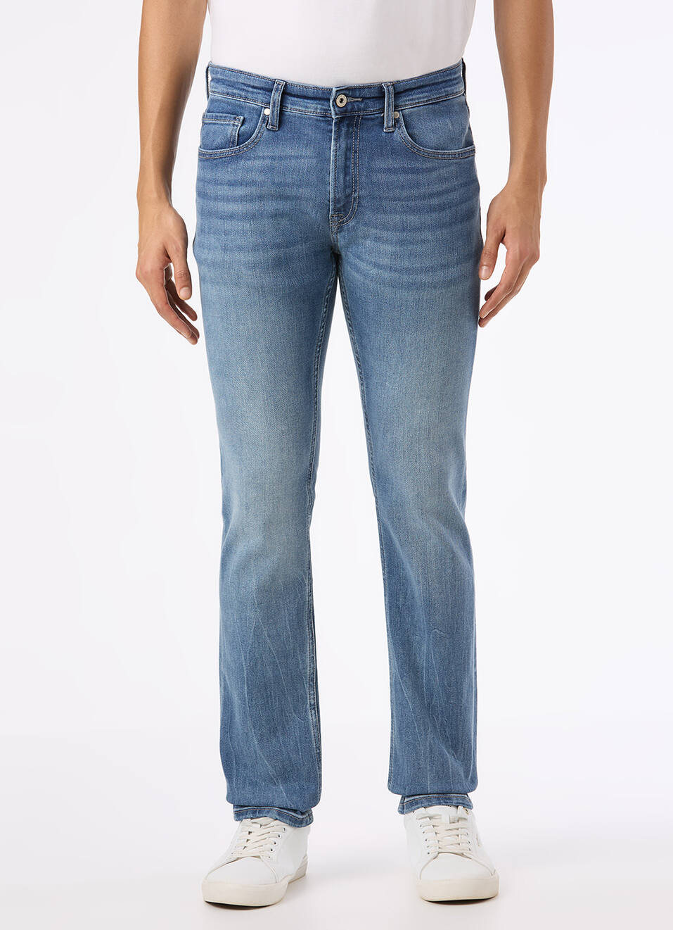 Men Blue Mid Rise Slim Fit Stretchable Jeans, , large image number 2