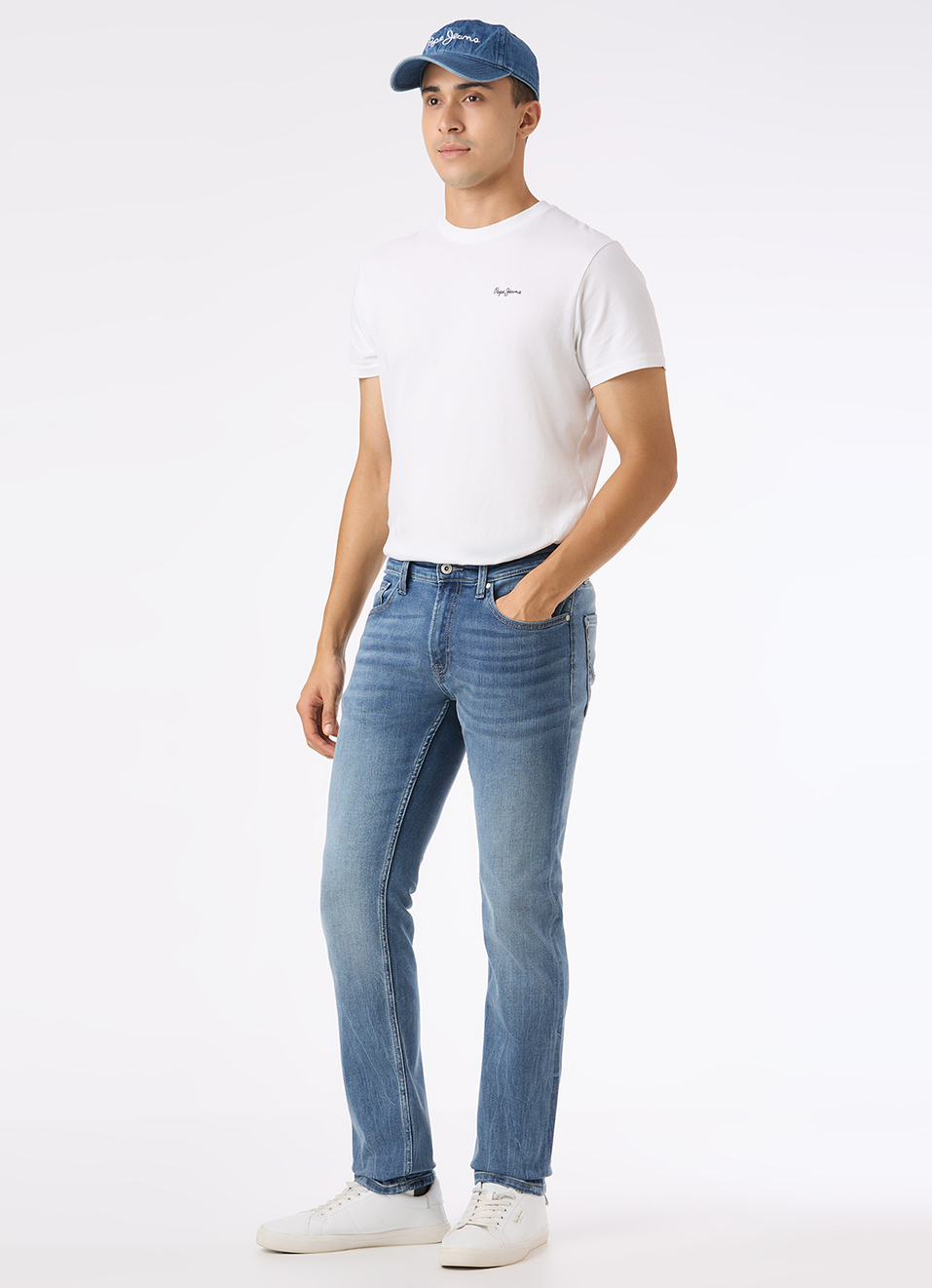 Men Blue Mid Rise Slim Fit Stretchable Jeans, , large image number 3