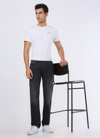 Men Grey Mid Rise Straight Fit Stretchable Jeans