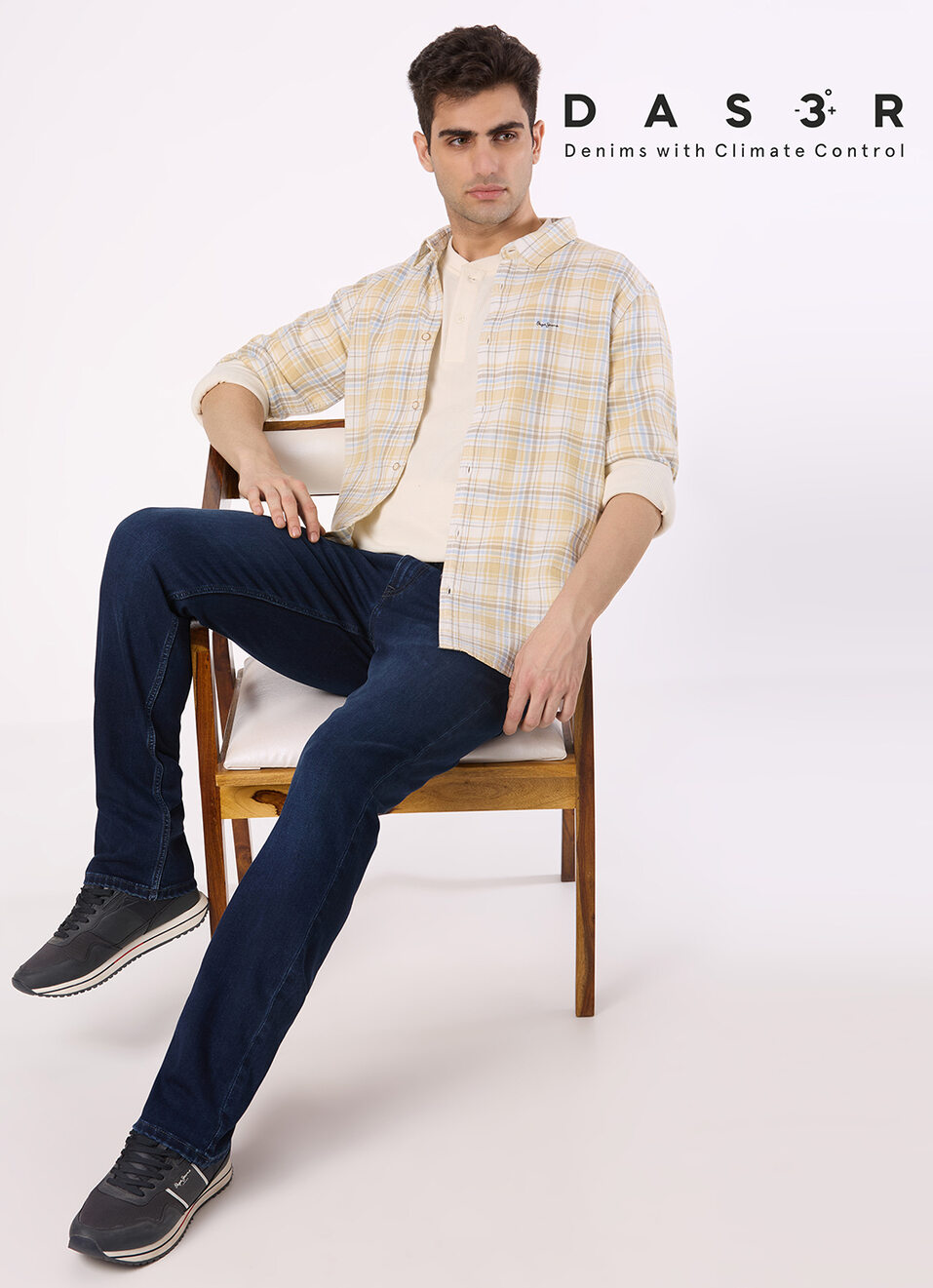 Men Dark Blue Mid Rise Straight Fit Stretchable Jeans, , large image number 1