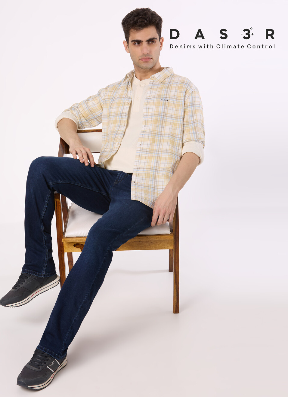 Men Dark Blue Mid Rise Straight Fit Stretchable Jeans, , large image number 0