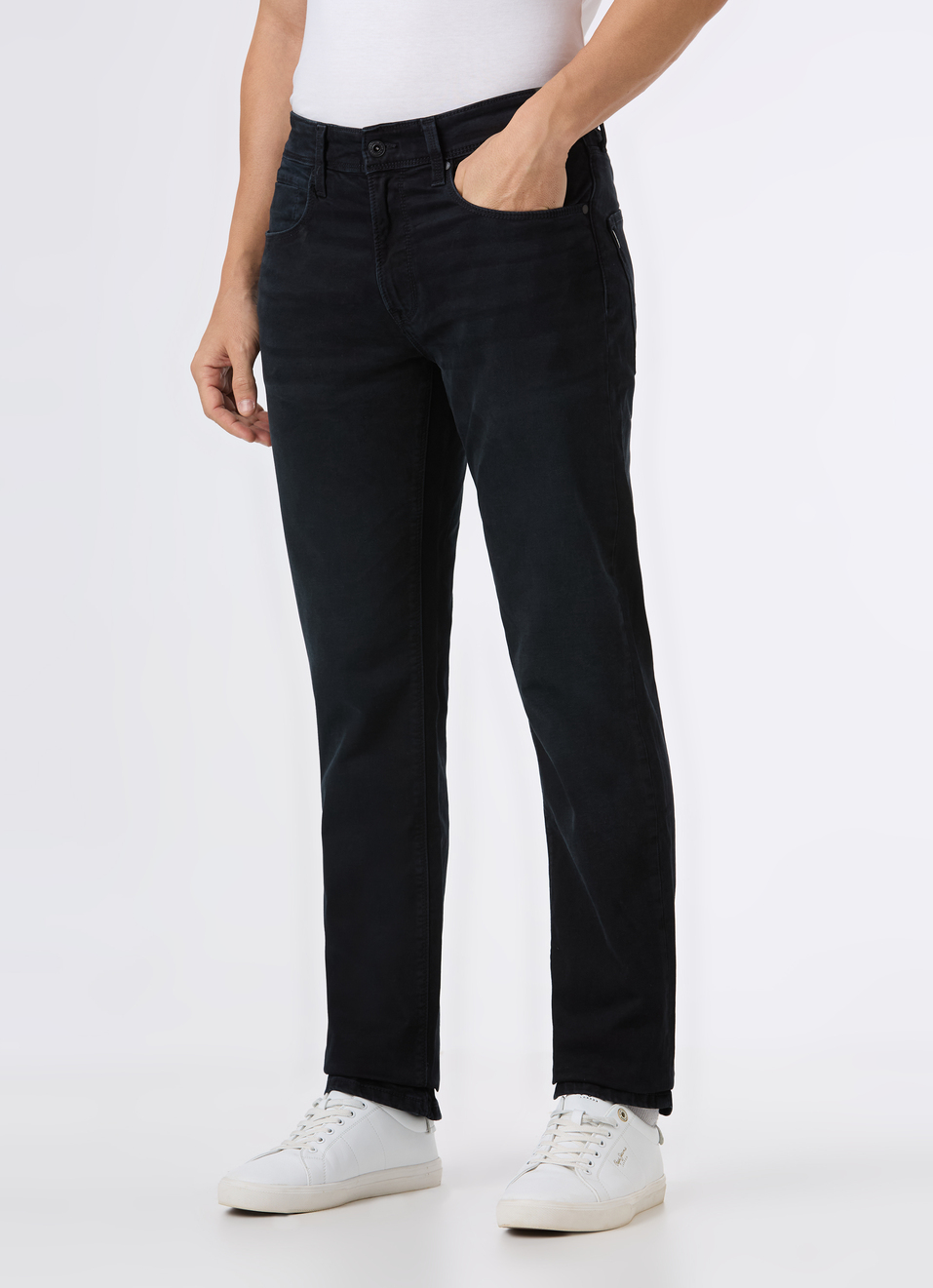 Men Black Mid Rise Straight Fit Jeans, , large image number 3