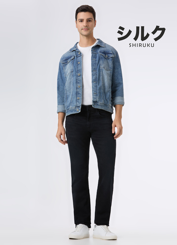 Men Black Mid Rise Straight Fit Jeans