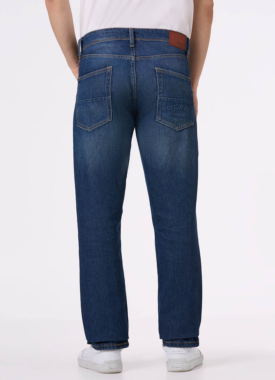 Men Blue Mid Rise Straight Fit Jeans, , large image number 3
