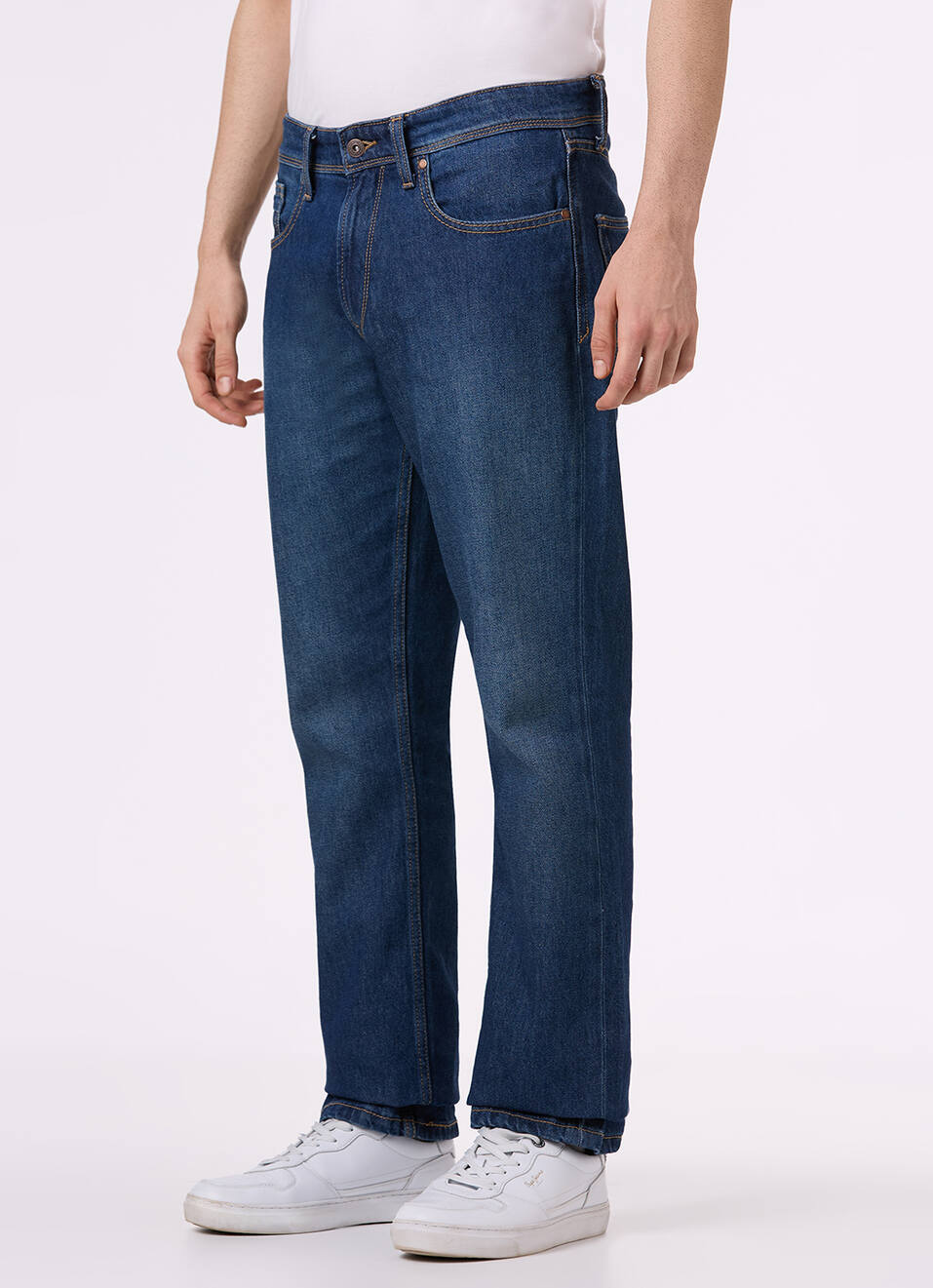 Men Blue Mid Rise Straight Fit Jeans, , large image number 5