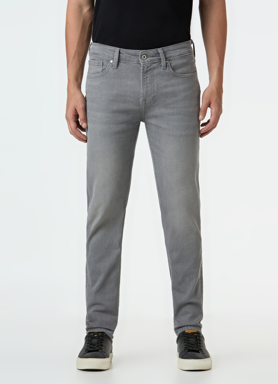 Men Grey Skinny Fit Ankle-length Stretchable Jeans, , large image number 1