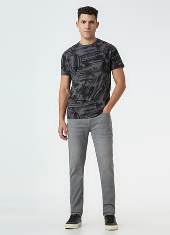 Men Grey Skinny Fit Ankle-length Stretchable Jeans