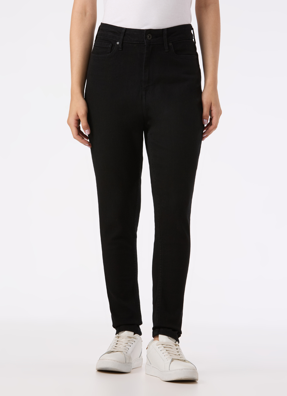 Women Black High Rise Skinny Fit Stretchable Jeans, , large image number 1