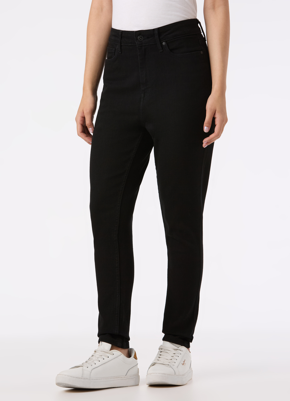 Women Black High Rise Skinny Fit Stretchable Jeans, , large image number 3