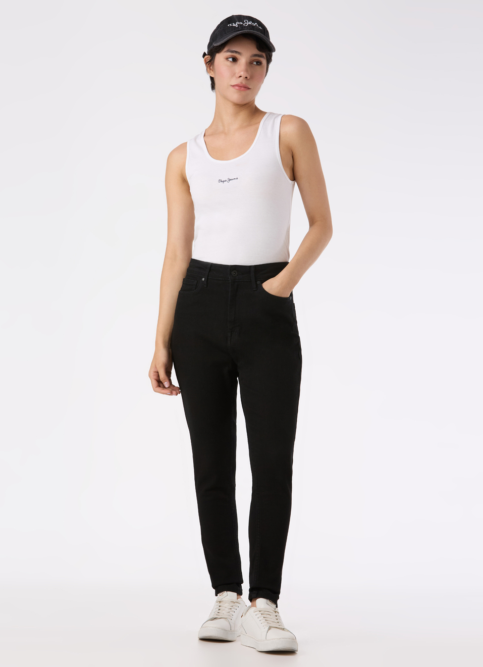 Women Black High Rise Skinny Fit Stretchable Jeans, , large image number 0