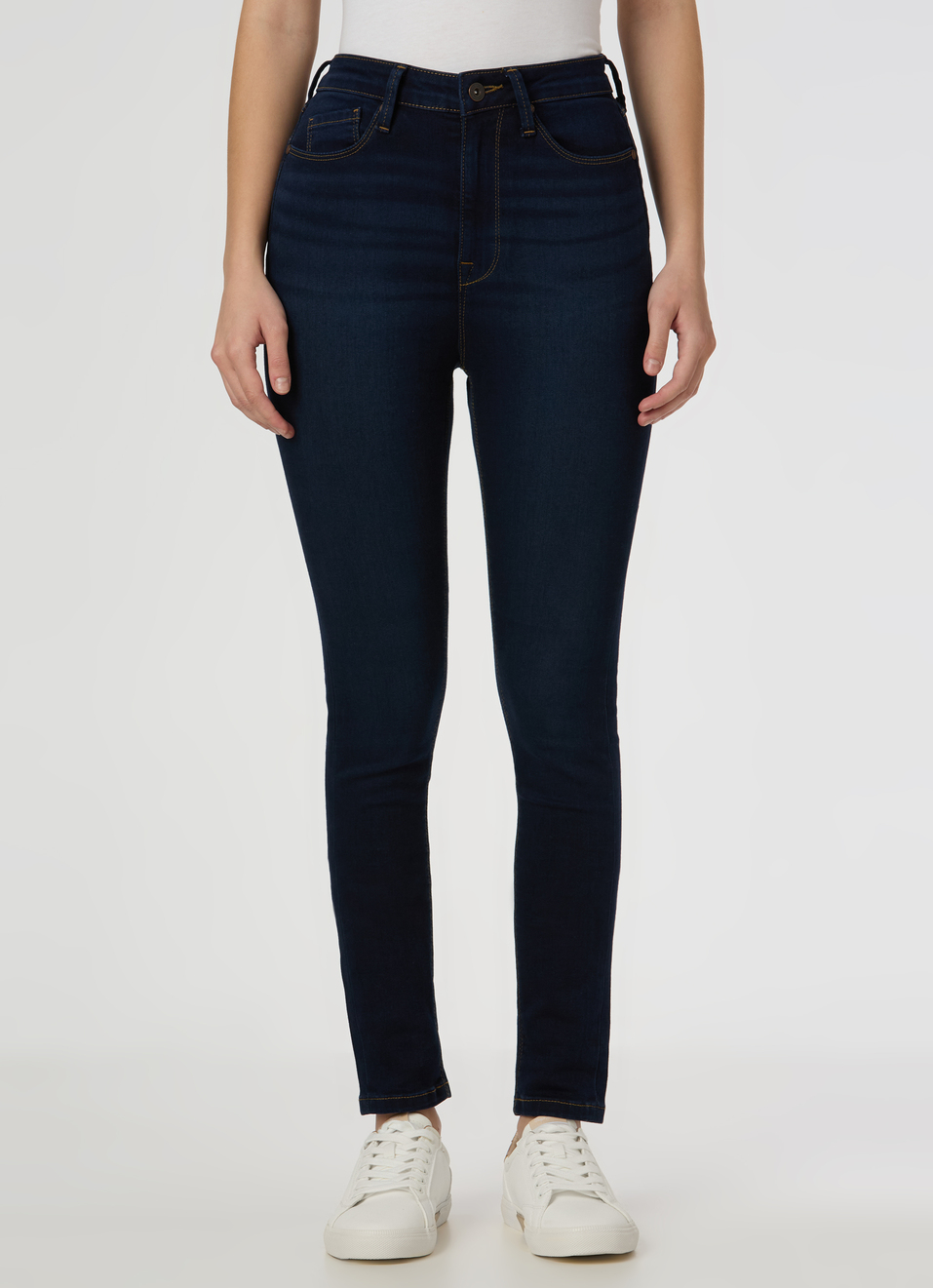 Women Dark Blue High Rise Skinny Powerflex Jeans, , large image number 1