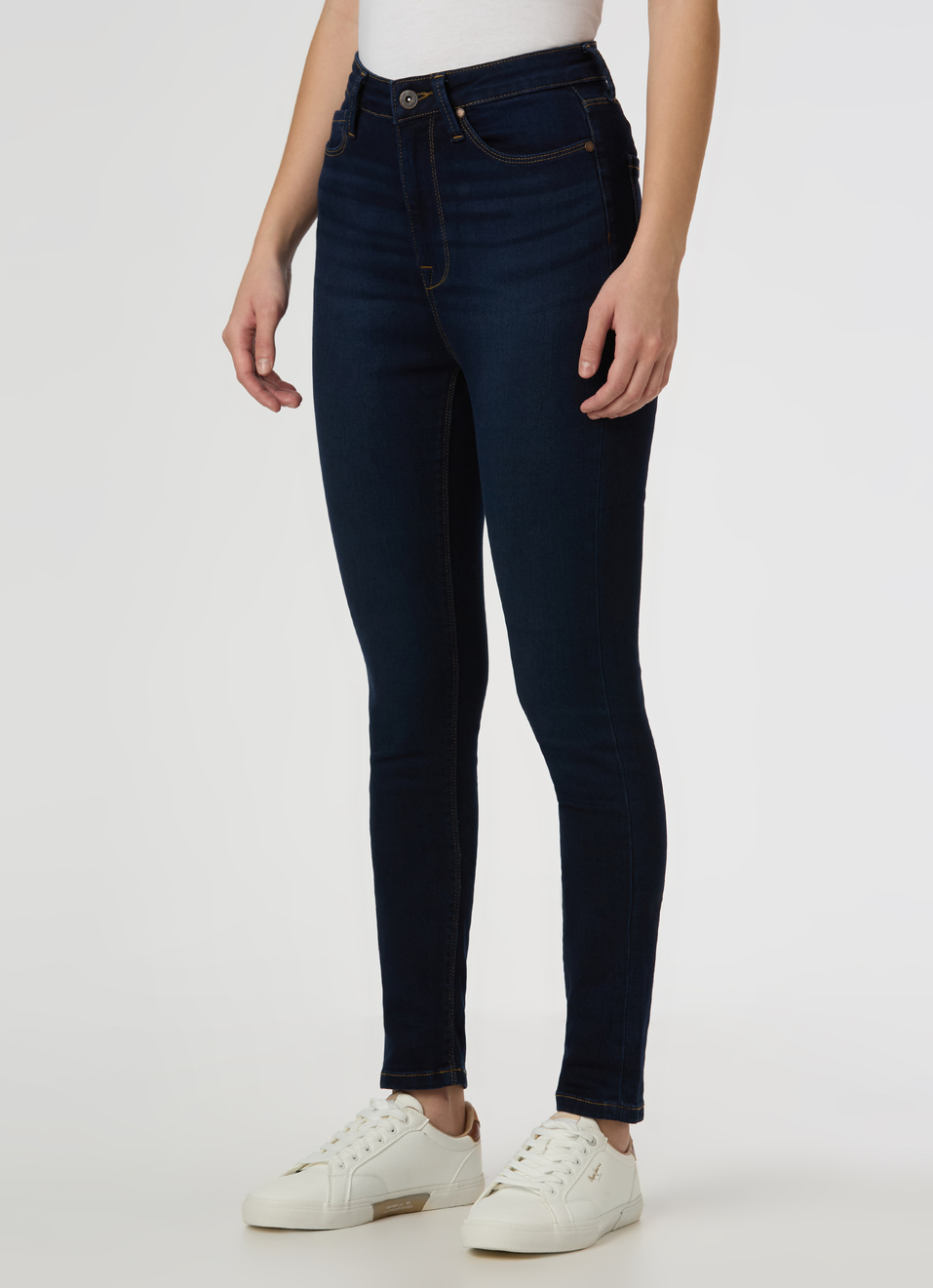 Women Dark Blue High Rise Skinny Powerflex Jeans, , large image number 3