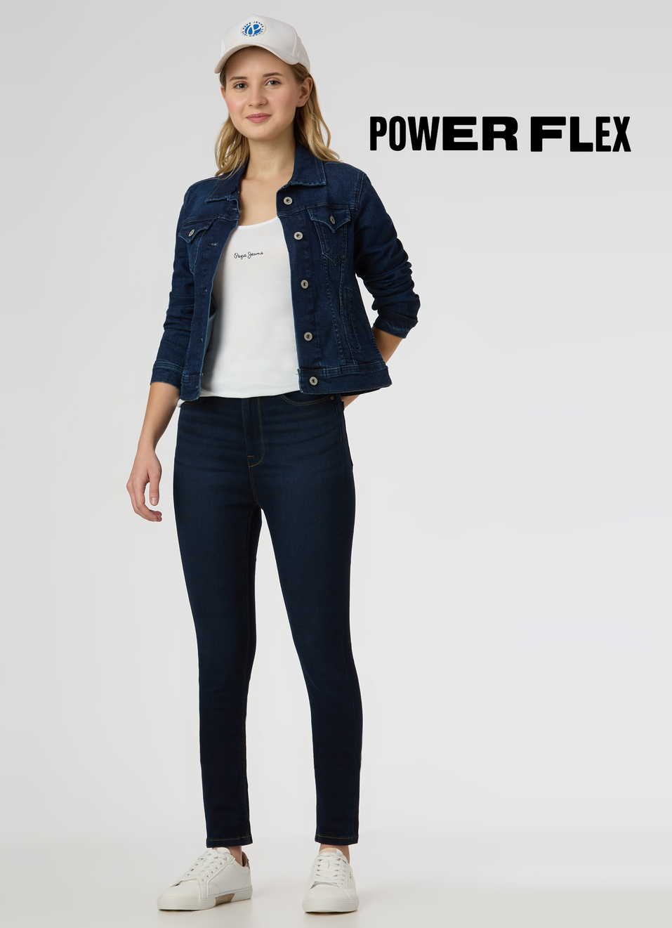 Women Dark Blue High Rise Skinny Powerflex Jeans, , large image number 0