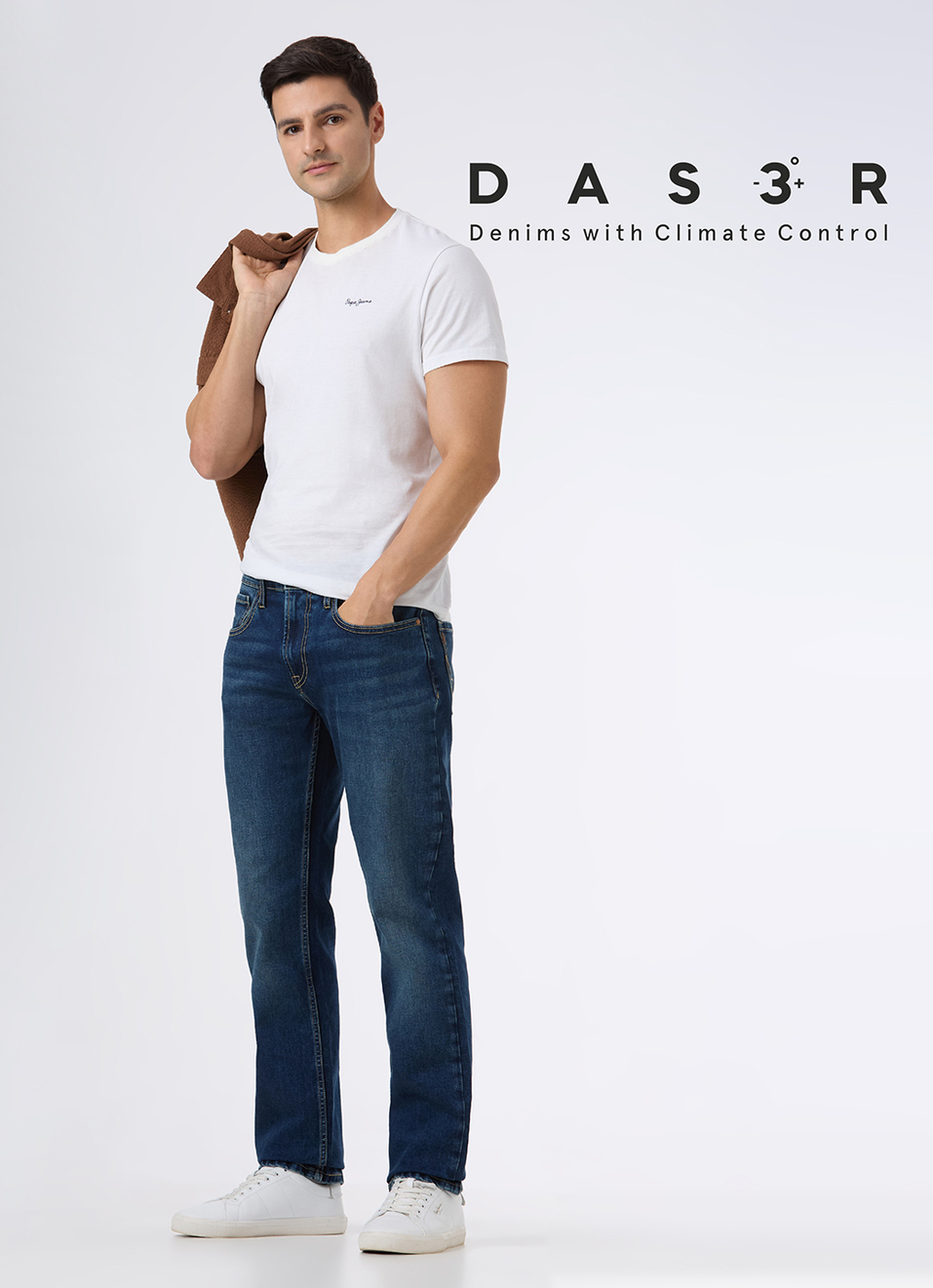 Men Blue Mid Rise Straight Fit Stretchable Jeans, , large image number 1