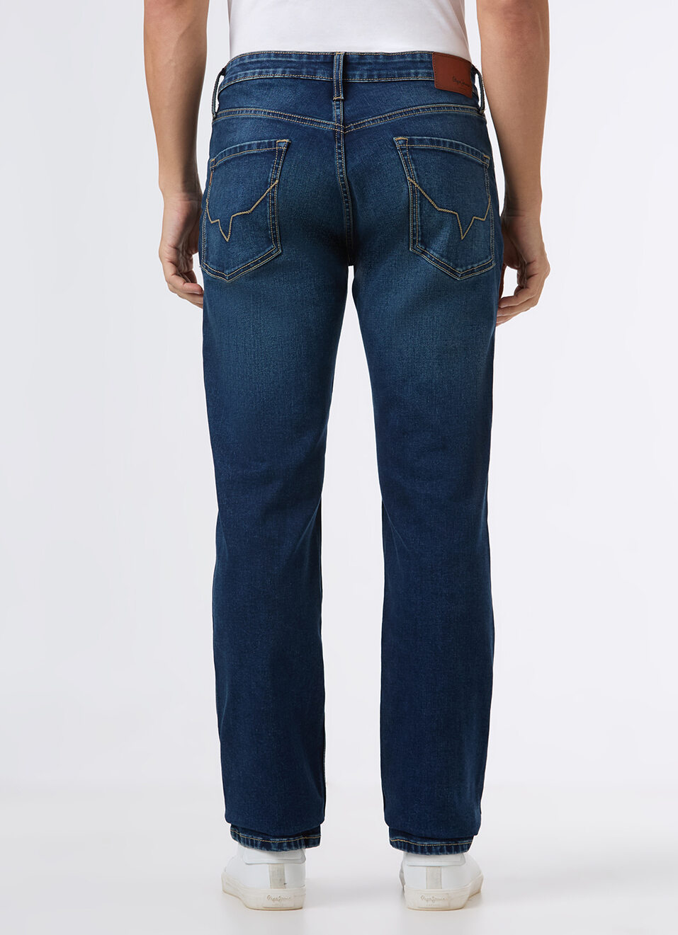 Men Blue Mid Rise Straight Fit Stretchable Jeans, , large image number 3