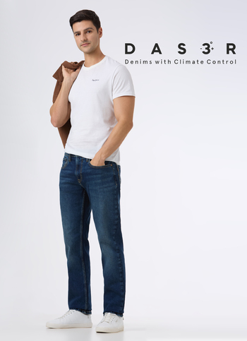 Men Blue Mid Rise Straight Fit Stretchable Jeans