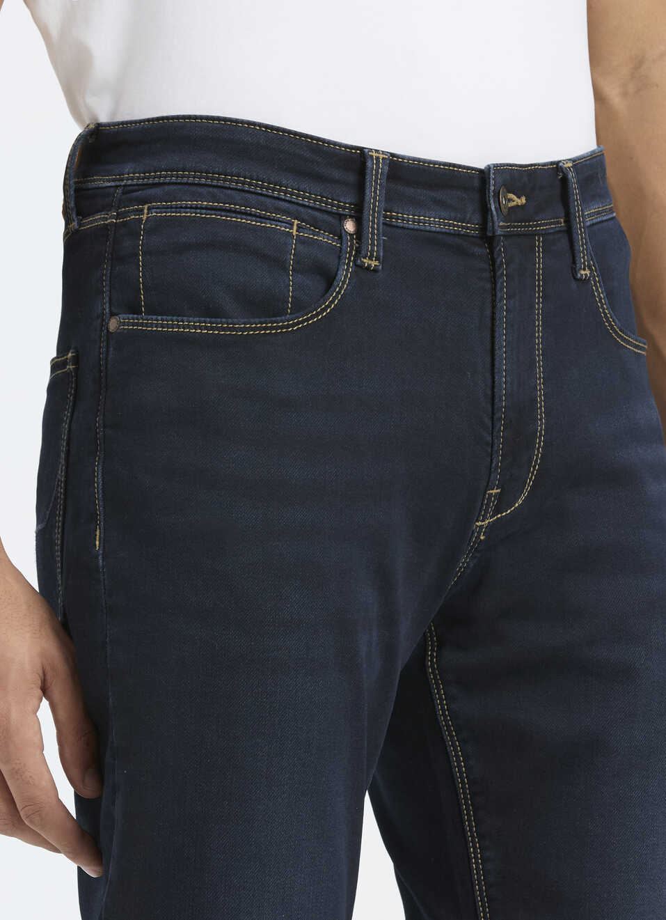 Men Blue Mid Rise Straight Fit Jeans, , large image number 4