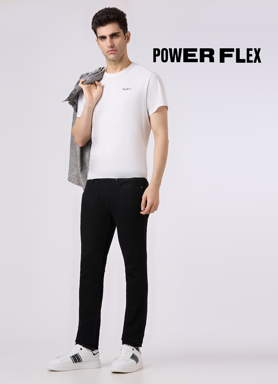 Men Black Slim Fit Low Rise Powerflex Jeans, , large image number 3