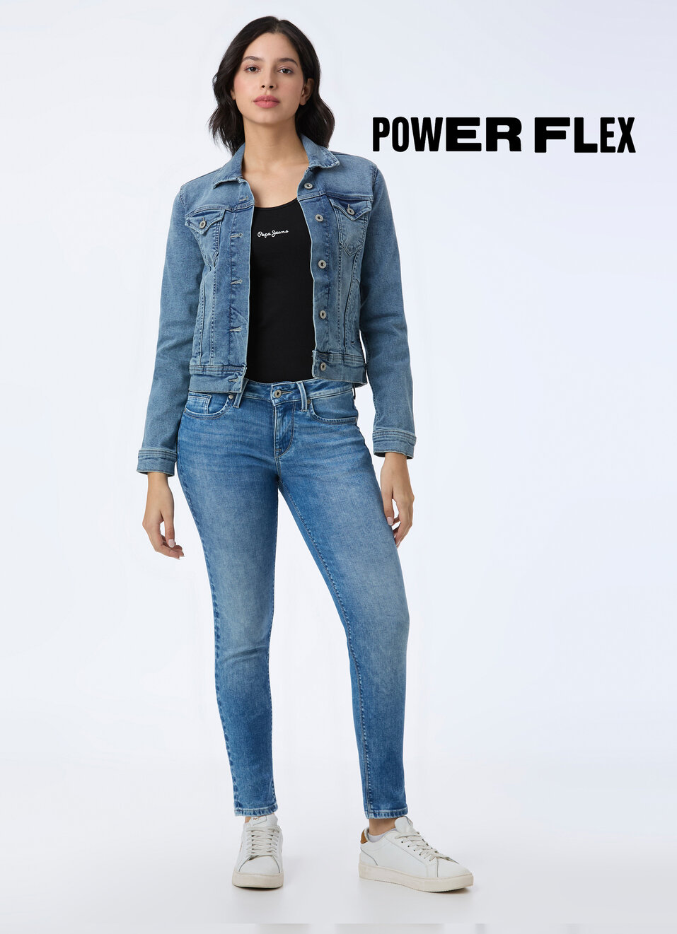 Women Blue Mid Rise Skinny Fit Powerflex Jeans, , large image number 0