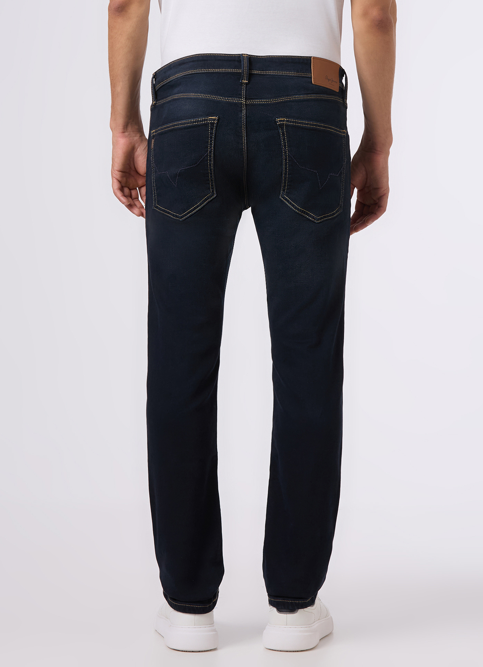 Men Dark Blue Mid Rise Slim Fit Stretchable Jeans, , large image number 2