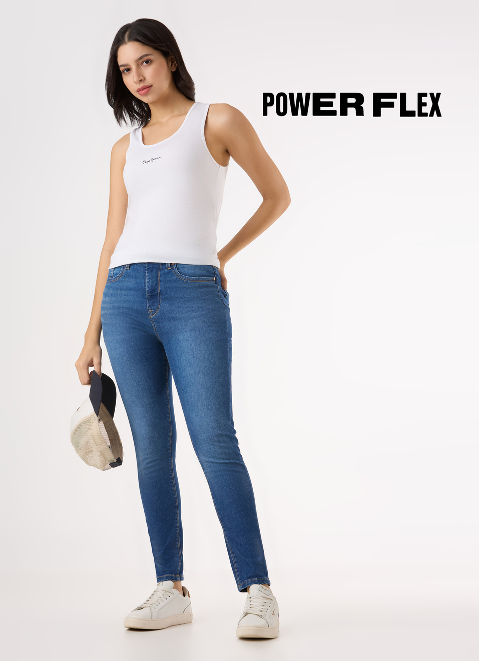 Women Blue Mid Rise Skinny Fit Powerflex Jeans, , large image number 0