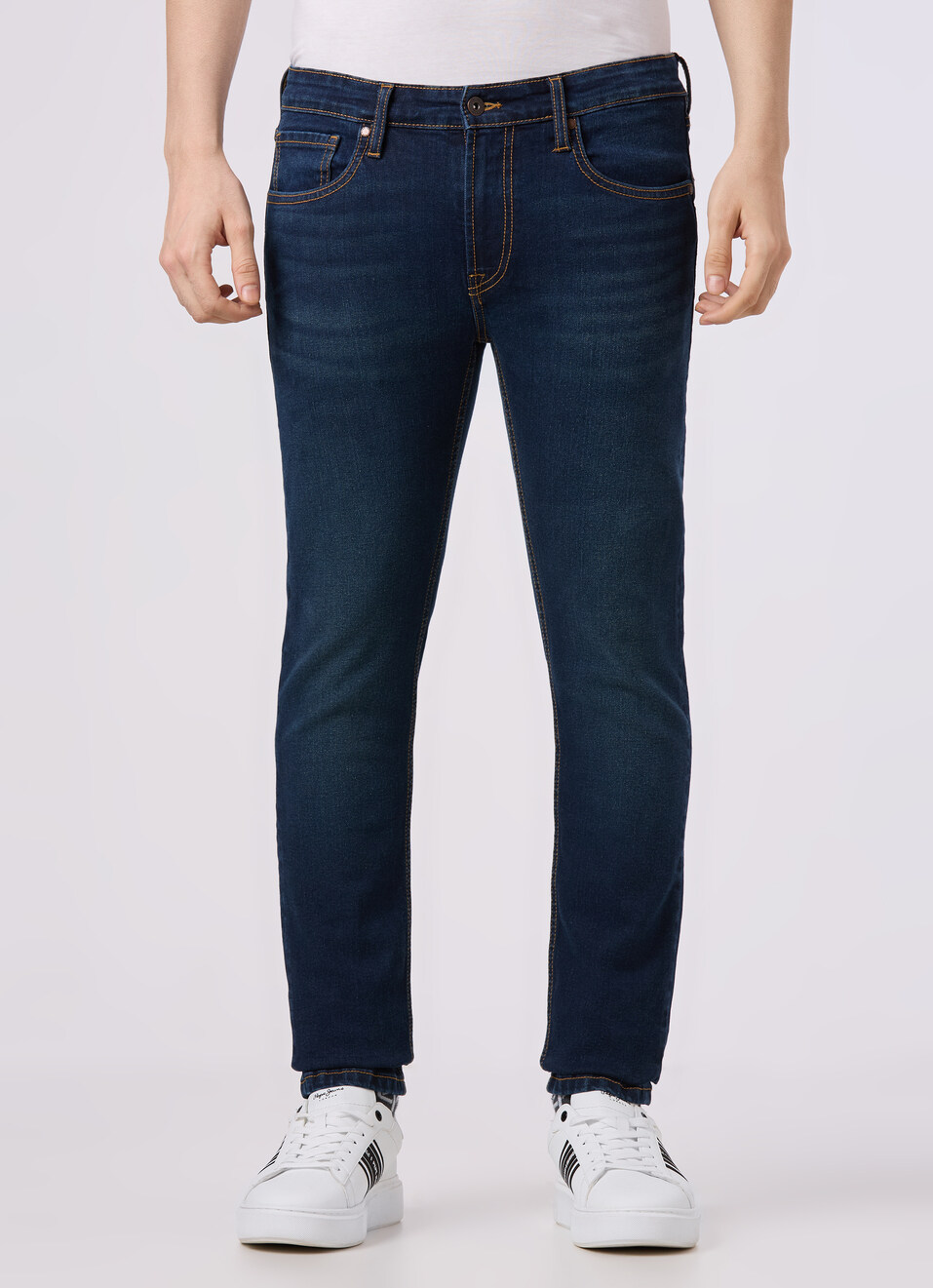 Men Blue Low Rise Slim Fit Stretchable Jeans, , large image number 1