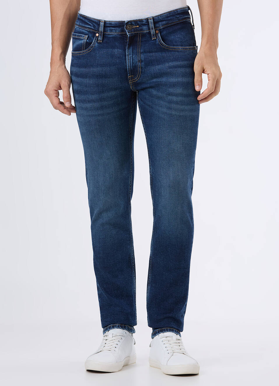 Men Green Mid Rise Slim Fit Jeans, , large image number 1